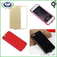 Qi Wireless Charger Receiver Leather Aluminum Case Cover for Apple iPhone 6 4.7"